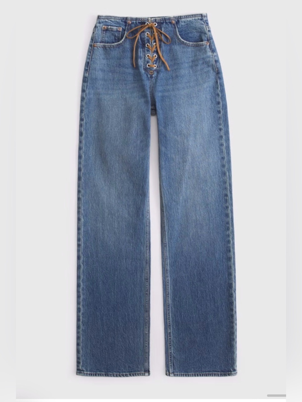 Abercrombie Curve Love 90s relaxed vegan suede lace jean 27